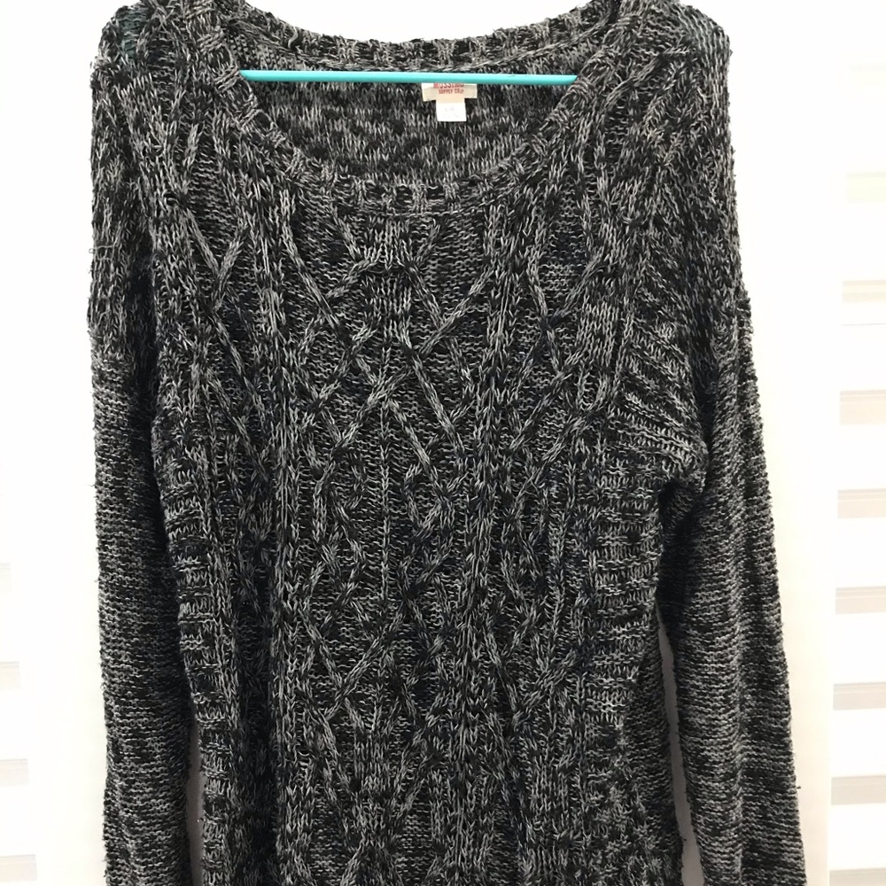 Gray knit sweater